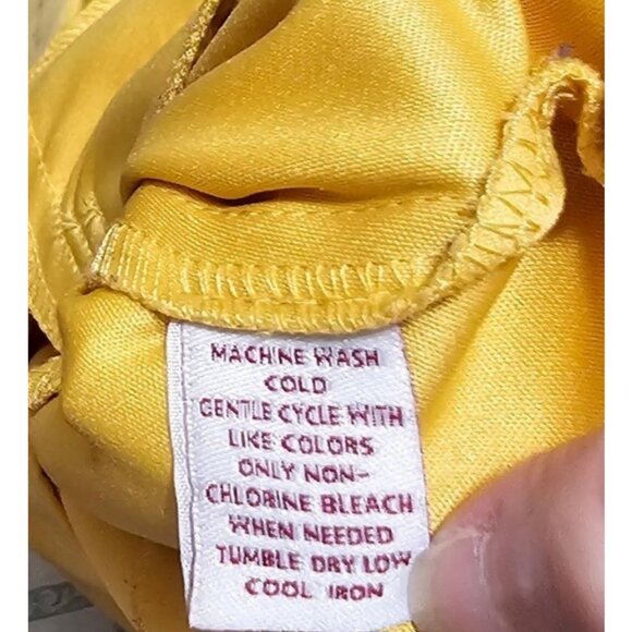 JM Collection Petite Yellow Snap Down, Long Sleeve 3/4 Top Size 10P - Picture 5 of 7